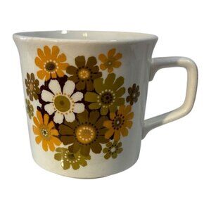 Johnson Brothers Coffee Tea Cup Fiesta Floral England MCM Green Yellow White 3"